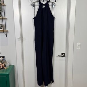Julia Jordan Midnight Blue Halter Jumpsuit